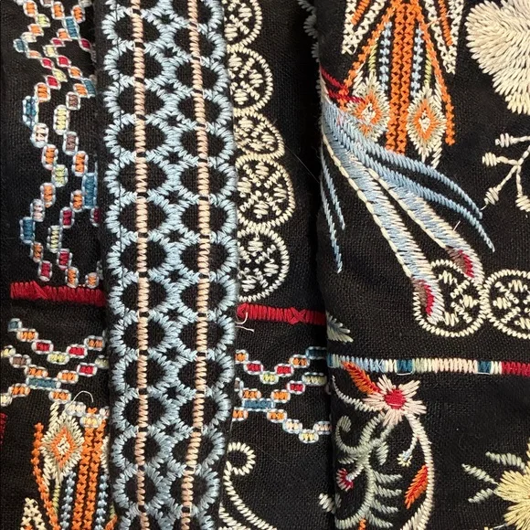 NWOT Johnny Was Black Embroidered Floral Hobo Shoulder Bag - Picture 5 of 12